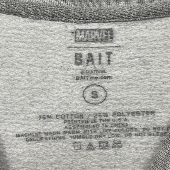 Marvel x Bait Deadpool Heather Gray Sweatshirt Small - Picture 3 of 5